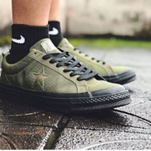 Converse Carhartt WIP One Star Ox Cordura Sneakers Army Green Black Mens 10.5